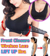 Wireless Front Cross Buckle Lace Lift Bra